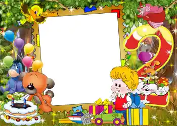 Photo effect from category Birthday № 1139. An inscription on the frame: 2 years