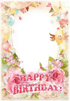 Photo effect from category Birthday № 142404. An inscription on the frame: Happy Birthday!