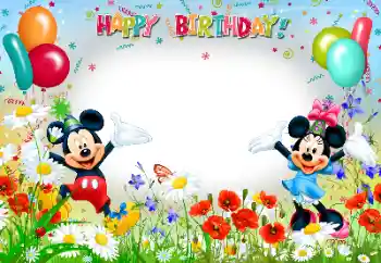 Photo effect from category Birthday № 50887. An inscription on the frame: Happy Birthday!