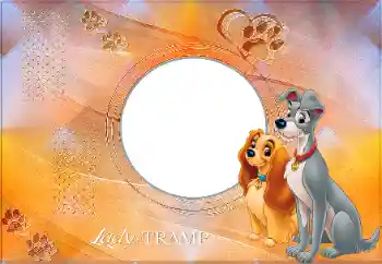 Photo effect from category Different for children № 175347. An inscription on the frame: Lady and the Tramp