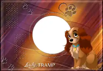 Photo effect from category Different for children № 175348. An inscription on the frame: Lady and the Tramp