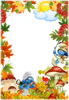 Photo effect from category Different for children № 175432. An inscription on the frame: Smurfs