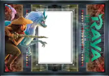 Photo effect from category Different for children № 190582. An inscription on the frame: Raya and the last dragon