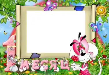 Photo effect from category The first year № 17096. An inscription on the frame: 1 month