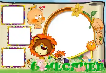 Photo effect from category The first year № 26717. An inscription on the frame: 6 month