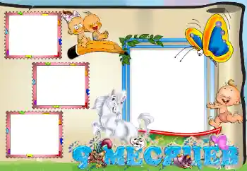 Photo effect from category The first year № 26718. An inscription on the frame: 9 month