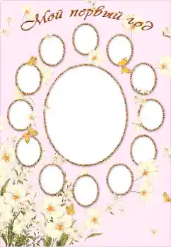 Photo effect from category The first year № 88196. An inscription on the frame: 1 year