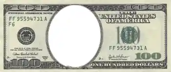 Photo effect from category Money № 1026. An inscription on the frame: 100 долларов Photo effect from category Money № 1026. An inscription on the frame: 100 долларов