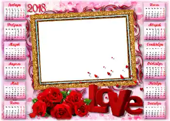 Photo effect from category Calendars № 130718. An inscription on the frame: 2026