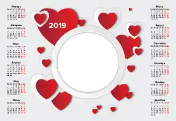 Photo effect from category Calendars № 143690. An inscription on the frame: 2019