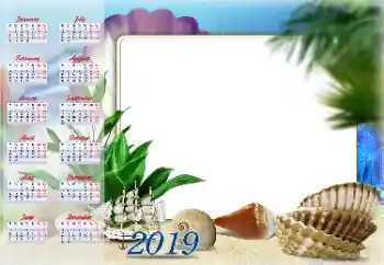 Photo effect from category Calendars № 143710. An inscription on the frame: 2019