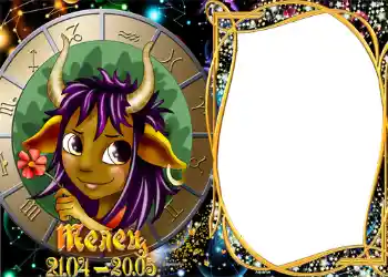 Photo effect from category Zodiac Signs № 1304. An inscription on the frame: Taurus