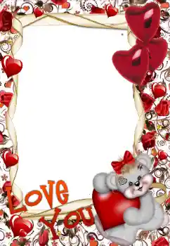 Photo effect from category Frames for Lovers № 130217. An inscription on the frame: I love you