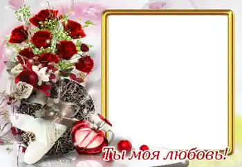 Photo effect from category Frames for Lovers № 191698. An inscription on the frame: I love you