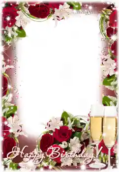 Photo effect from category Birthday cards № 130010. An inscription on the frame: Happy Birthday!