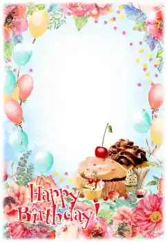 Photo effect from category Birthday cards № 142400. An inscription on the frame: Happy Birthday!