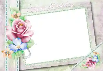 Photo effect from category Birthday cards № 167697. An inscription on the frame: Happy Birthday!