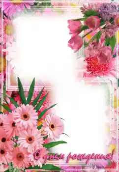 Photo effect from category Birthday cards № 9645. An inscription on the frame: Happy Birthday!