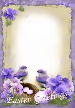 Photo effect from category Easter cards № 124290. An inscription on the frame: Happy Easter!