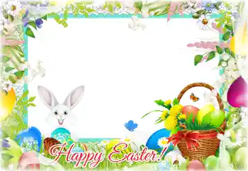 Photo effect from category Easter cards № 124292. An inscription on the frame: Happy Easter!