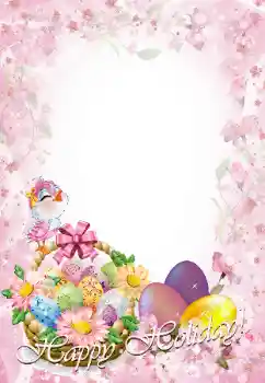 Photo effect from category Easter cards № 124299. An inscription on the frame: Happy Easter!