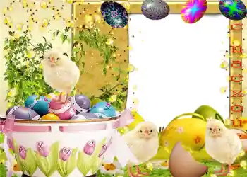 Photo effect from category Easter cards № 961. An inscription on the frame: Happy Easter!