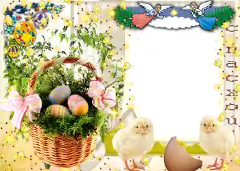 Photo effect from category Easter cards № 963. An inscription on the frame: Happy Easter!