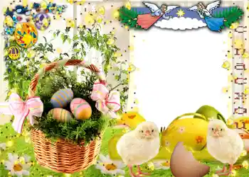 Photo effect from category Easter cards № 965. An inscription on the frame: Happy Easter!