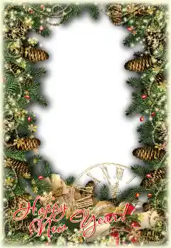 Photo effect from category New Year cards № 124270. An inscription on the frame: Happy New Year! Photo effect from category New Year cards № 124270. An inscription on the frame: Happy New Year!