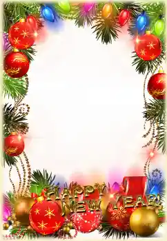 Photo effect from category New Year cards № 124271. An inscription on the frame: Happy New Year! Photo effect from category New Year cards № 124271. An inscription on the frame: Happy New Year!