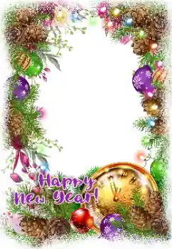 Photo effect from category New Year cards № 147832. An inscription on the frame: Happy New Year!