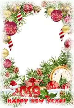 Photo effect from category New Year cards № 147837. An inscription on the frame: Happy New Year!