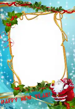 Photo effect from category New Year cards № 3307. An inscription on the frame: Happy New Year! Photo effect from category New Year cards № 3307. An inscription on the frame: Happy New Year!