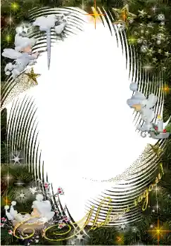 Photo effect from category New Year cards № 33990. An inscription on the frame: Happy New Year!