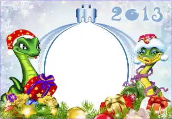Photo effect from category New Year cards № 5461. An inscription on the frame: 2013 Photo effect from category New Year cards № 5461. An inscription on the frame: 2013