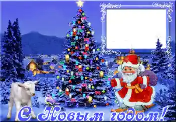 Photo effect from category New Year cards № 64098. An inscription on the frame: Happy New Year! Photo effect from category New Year cards № 64098. An inscription on the frame: Happy New Year!