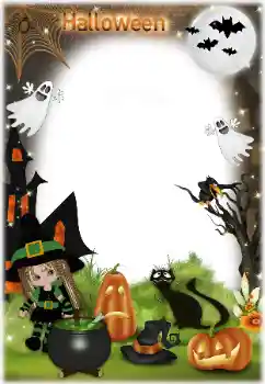 Photo effect from category Different holidays № 124302. An inscription on the frame: Happy Halloween