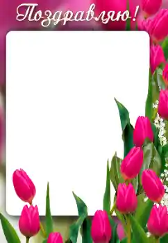 Photo effect from category Different holidays № 182016. An inscription on the frame: Congratulations!