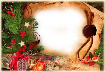 Photo effect from category Christmas cards № 124272. An inscription on the frame: Merry Christmas!