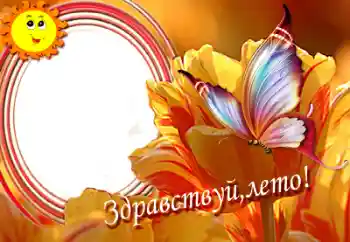 Photo effect from category Summer № 50633. An inscription on the frame: Hello summer!