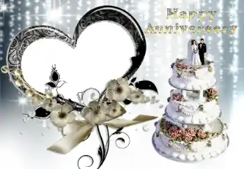 Photo effect from category Wedding frames № 112314. An inscription on the frame: Happy anniversary!