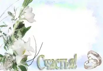 Photo effect from category Wedding frames № 3558. An inscription on the frame: Счастья! Photo effect from category Wedding frames № 3558. An inscription on the frame: Счастья!